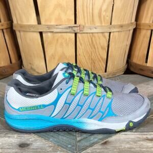 Merrell All Out Fuse J06324 Gray Teal Minimalist Trail Running Shoe Women Size 7